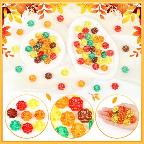 80 Pcs Mini Acrylic Pumpkin Decorations Fall Halloween Vase Fillers - Autumn Decor