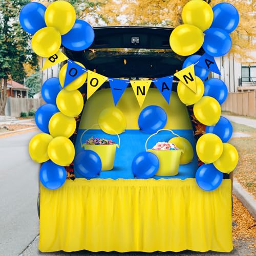 Halloween Car Decorations Kit for Trunk or Treat - 56 Pieces, Blue and Yellow Theme