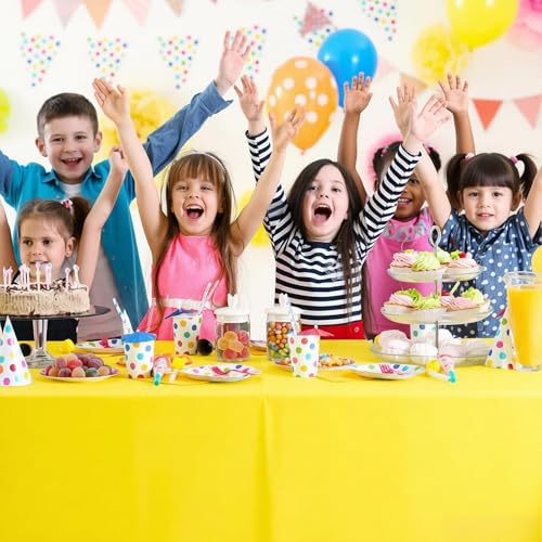Red, Yellow Black Plastic Tablecloths 54x108 Inches - Disposable Party Cover Set - Variation: Red Yellow Black Rectangle