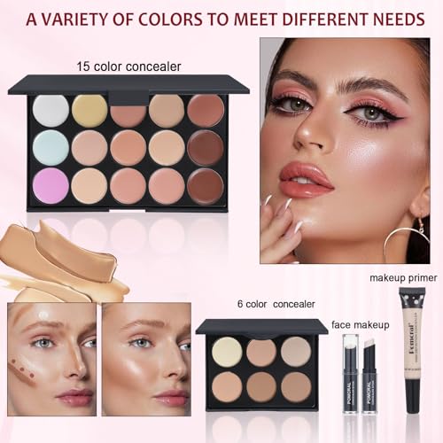 Full Makeup Kit for Women with Eyeshadow, Lipstick, Brushes & Travel Bag Kit019