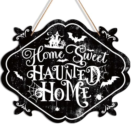 Black Halloween Wall Sign - Cute Indoor Halloween Decor for Door & Wall - 8x10 Inches