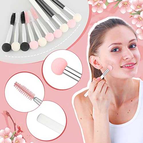 Makeup Sponge Brush Set with Double-Ended Applicators for Foundation & Concealer