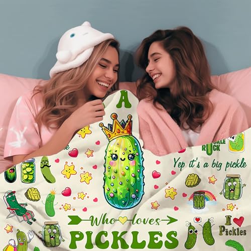 Pickle Blanket Gifts Plush Pickle Throw - 60x50 Inches - Kids & Adults