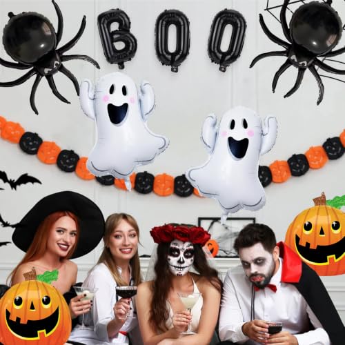 Halloween Balloons Kit Boo-12 | Black, Pumpkin, Spider, Ghost Party Decorations