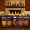 Oudain Halloween Skull Fitted Table Cover - Pirate Treasure Box Design, 6ft