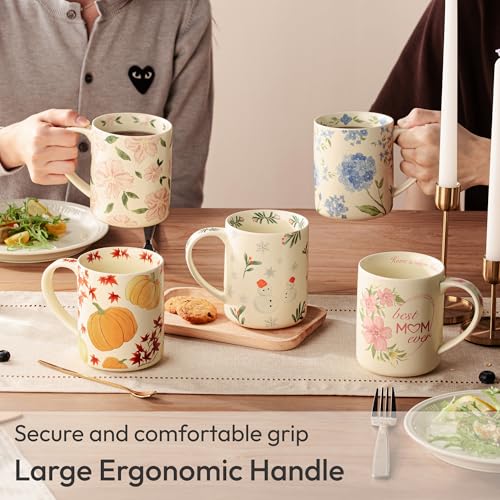 Fall Ceramic Coffee Mug 18 oz Large Porcelain Tea Cup with Big Handle