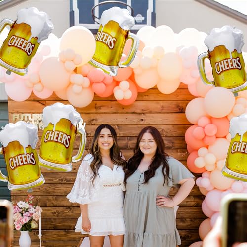 6 Pack Beer Mug Balloons for Party Decorations, Reusable Foil Helium or Air Inflatable