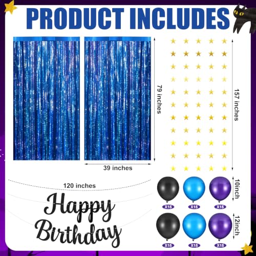 Halloween Balloon Garland Kit with Banner & Tinsel Backdrop - Spooky Party Decorations