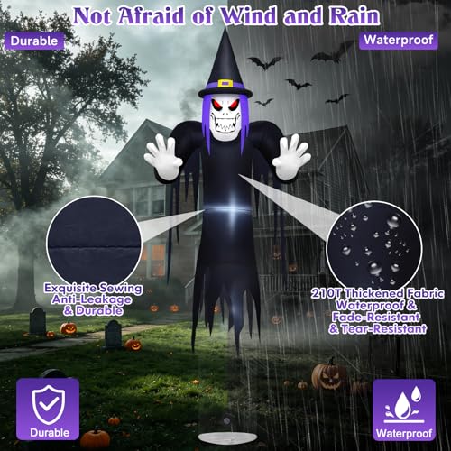 Danxilu 12FT Gaint Floating Halloween Witch Inflatable - Tall Outdoor Decor