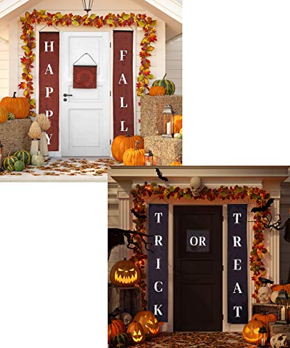 Reversible Halloween and Fall Banner Set - Indoor Outdoor Holiday Decor