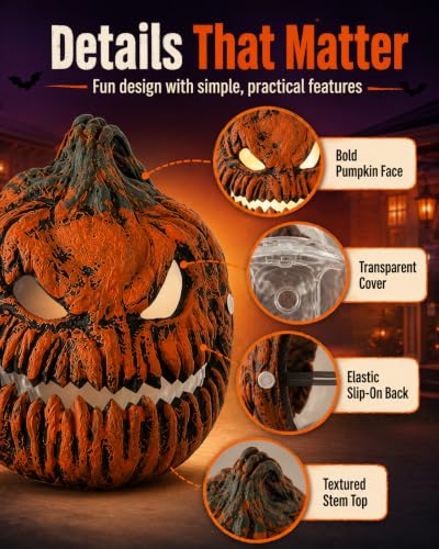 Halloween Pumpkin Porch Light Covers - 2 Pack Waterproof Garage Lamp Post Decorations