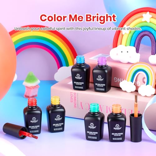 Beetles Halloween Gel Polish Set - Rainbow Flag Neon Colors, Variation B - Neon | Rainbow Flag