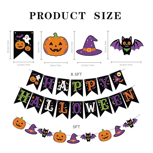 Halloween Banner Spooky Horror Bunting Garland Party Decorations - Variation D