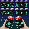 Glow in Dark Halloween Can Sleeves - 12 Pack Insulated Beverage Cooler Covers