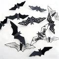 Halloween Bat Wall Decals - 24pcs 3D Self-Adhesive PVC Stickers for Party Decor