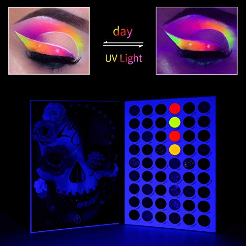 54-Color Neon Eyeshadow Palette - Bright Matte, Glitter & Shimmer Makeup for Women