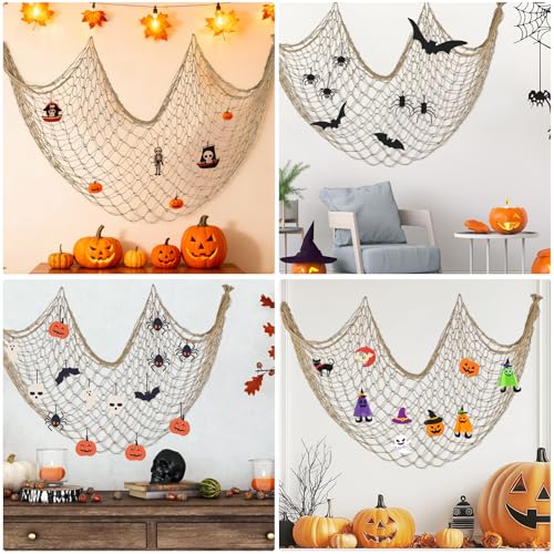 X Large Fish Net Decor 5x10 Ft - Caramel 2-Pack Nautical Beach Party Decor