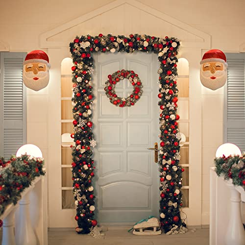 Santa Claus Porch Light Cover Set - 12 Inch Christmas Holiday Decoration, 2 Pack
