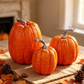 Winemana Fall Decor Artificial Pumpkins Set of 3 Orange Foam Pumpkin - Variation of THIS listing