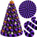 Black Purple Striped Plush Sandworm Tree Garland - Halloween Christmas Decor