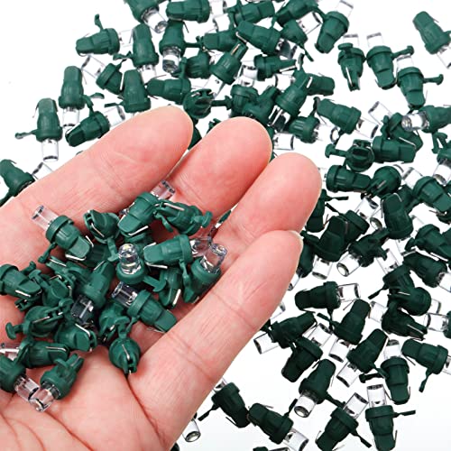 Honoson 5mm Christmas String Lights Replacement Bulb - Cold White, 120 Count, Green Base