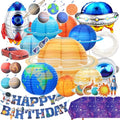 Space Themed Paper Lanterns Set for Kids Party Decorations - 47 Pieces