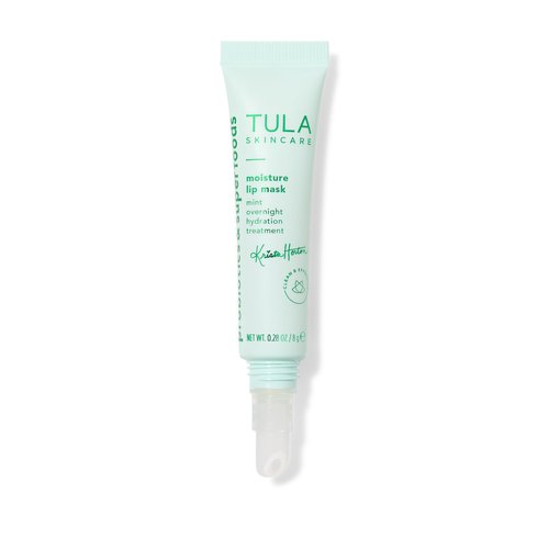 TULA Skin Care Krista Horton Moisture Lip Mask - Peptides, Hyaluronic Acid, Vitamin E & Mint Oil deeply Nourish & Hydrate lips, 0.28 oz.