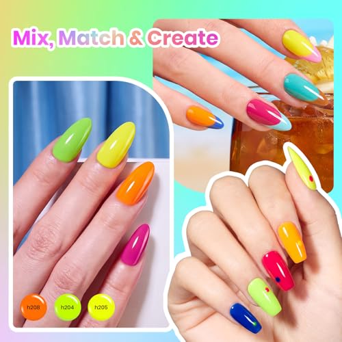 Beetles Neon Gel Polish Set - Neon Summer Collection, 25 Bright Colors