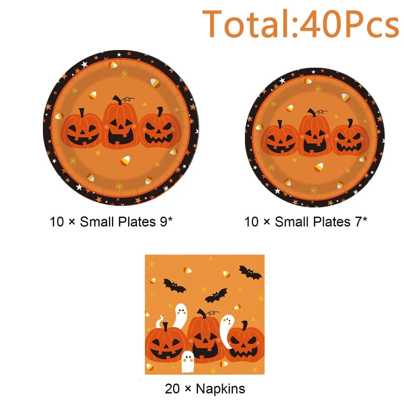 Halloween Party Plates Tableware Set Spooky Disposable Dinnerware - Halloween004