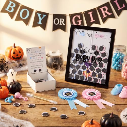 Halloween Gender Reveal Cauldron Voting Game for Boy or Girl - Red & Blue Variation