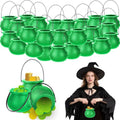 Green Mini Cauldron Set - 24pcs Halloween Witch Candy Holders & Party Decor