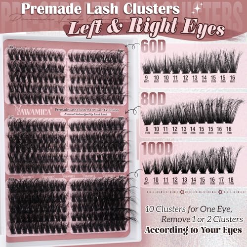 Cat Eye Lash Clusters - Fluffy Premade Volume Eyelash Extensions 300pcs - 60D+80D+100D Variation of THIS listing