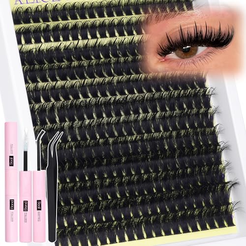 DIY Thick Lash Clusters Kit - 80D Volume Wispy Eyelash Extensions 228pcs - Spiky Russian Style - Variation of THIS listing