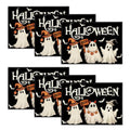 Halloween Ghost Boo Placemats Set of 6 - 12x18 Inch Rectangular Black
