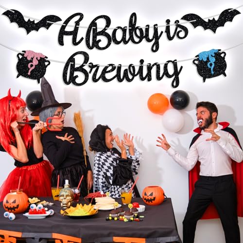 Halloween Baby Shower Banner - Spooky Pregnancy Announcement Decor
