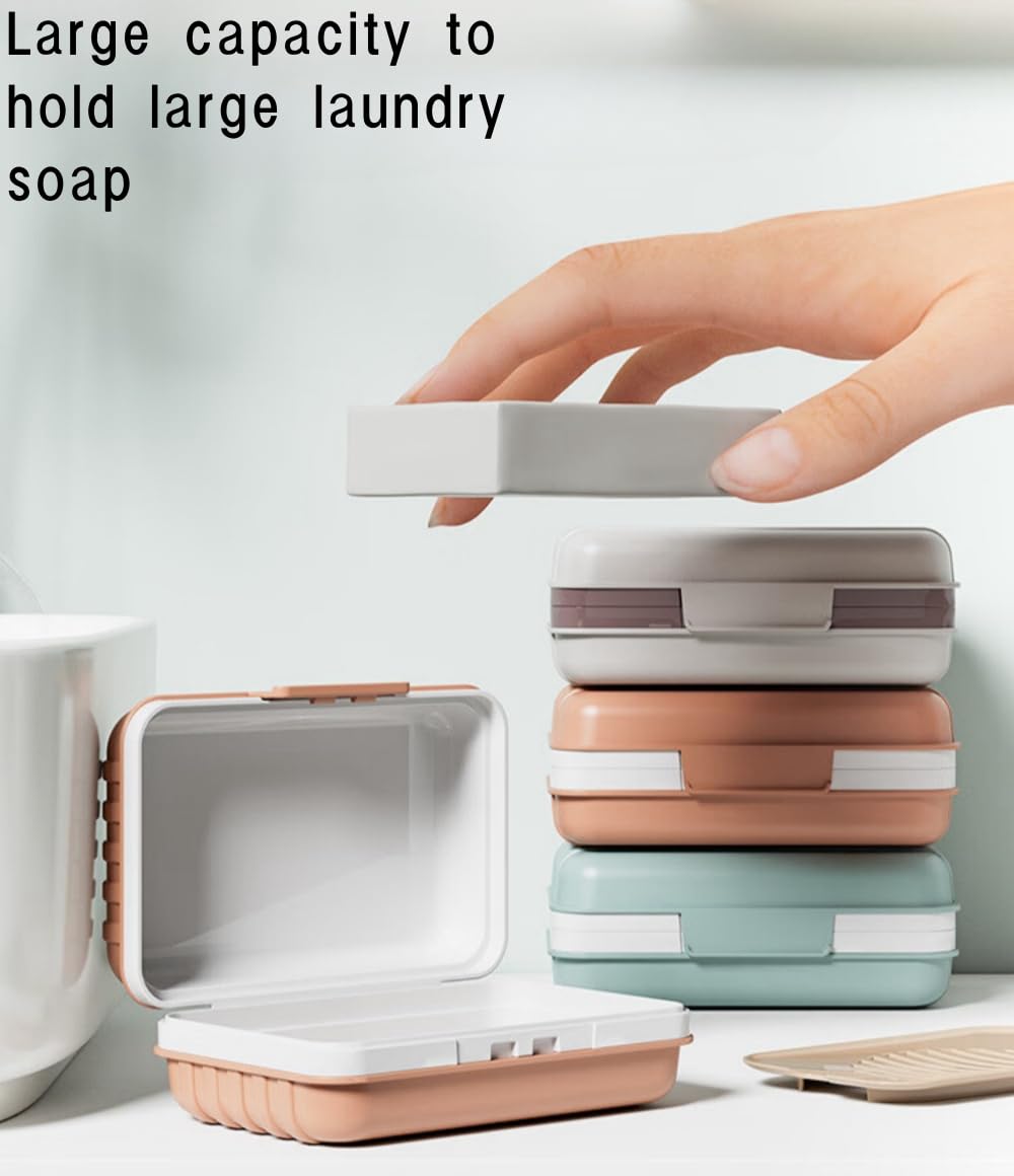 Xxshcdz 3Pcs Travel Soap Case and 3Pcs Toothbrush Travel Case Set,Leakproof Soap Dish with Lid Portable Toothbrush Holder for Traveling, Camping, Bathroom- Waterproof Drawstring Bag for Boot Backpack
