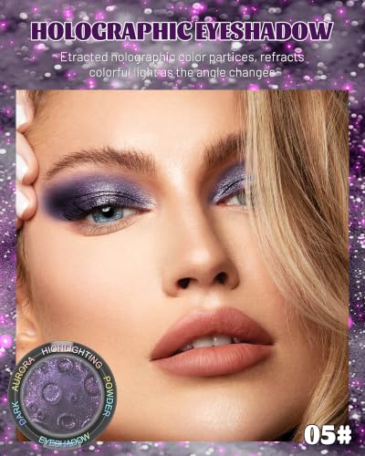 Chameleon Eyeshadow Palette - Black Purple Glitter, Multi-Color Shift, Long-Lasting
