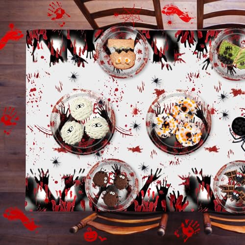 Halloween Bloody Handprint Party Plate Set for 24 Guests - Tableware & Decorations