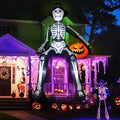 Black 10 ft Inflatable Skeleton Halloween Decor Outdoor - Giant Blow Up Skeleton with LED Lights