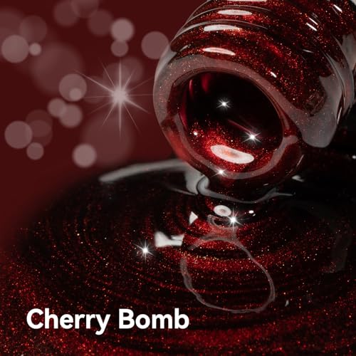 Magnetic Cat Eye Gel Nail Polish - Cherry Bomb, 15 ML, Unique Rainbow Effect