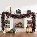 9Ft Purple Fall Garland for Mantle Indoor & Outdoor Decor - Realistic Leaves
