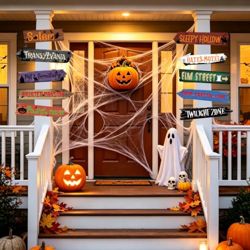 Halloween Party Directional Signs Set - 20PCS Spooky Yard & Wall Decor | Rustic BCUS-Halloween.Signs-Rustic