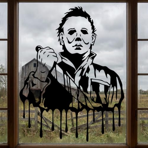 Halloween Horror Window Clings Set - Spooky Silhouette Decals for Doors & Glass
