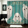 Funny Halloween Ghost Shower Curtain - 72 x 72 Inches, Green Variation 4