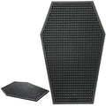 Coffin-Shaped Gothic Coffee Bar Mat 17x11in - Spooky Rubber Counter Protector