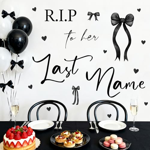 Black Rip to Her Last Name Sign Decal for Bridal Shower & Halloween Backdrop