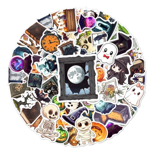 Halloween Stickers Pack - 108 Waterproof Vinyl Spooky Decorations - Halloween 32