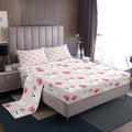 Pearl Pink Happy Halloween Kids Bed Sheets Set Twin Size with Fitted & Flat Sheets