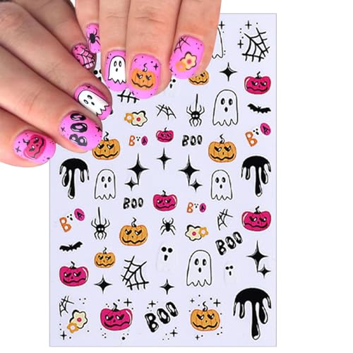 Halloween Nail Art Stickers - Ghost Pumpkin Spider Blood Drop - Mushroom Variation