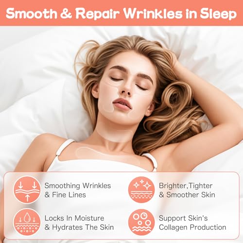 KODASNY Neck Wrinkle Patches, Reusable Silicone Neck Patches for Smoothing the Appearance of Fine Lines, Chest and Face Cosmetic Patches for Women, Moisturizing & Skin-Smoothing (11 PCS)